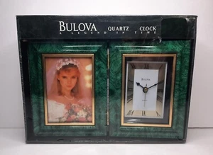 Bulova Quartz Clock 6 1/2x10 Picture Frame Vintage Wedding Anniversary Birthday! - Picture 1 of 4