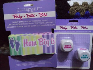 NEW BUNDLE LOT KIT SET CELEBRATE IT BABY DECISION DICE & MOMMY TUMMY BELLY GAME - Picture 1 of 6