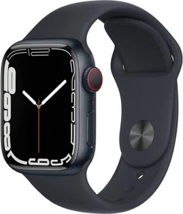 Apple Watch Series 7 Aluminum 45mm GPS Midnight + Sport Band Very Good Condition - Picture 1 of 5