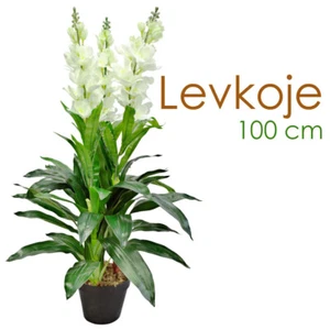 Levkoje Matthiola Kunstpflanze Künstliche Pflanze mit Blüten 100cm Decovego - Bild 1 von 6