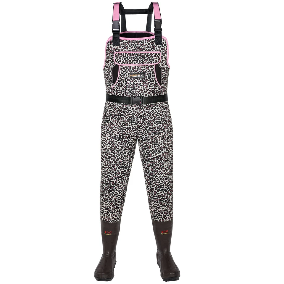 HISEA Women Leopard Chest Waders Neoprene 400G Insulated Bootfoot FishingHunting - Image 1 of 4