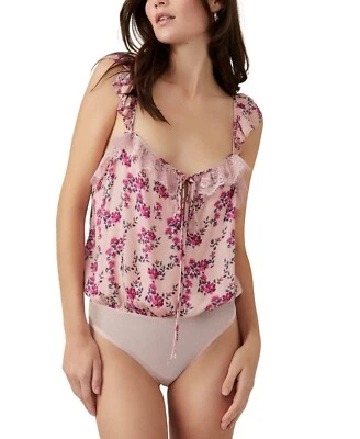 Body INTIMATELY FREE PEOPLE Take It Away Talla XS Rosa Estampado Floral Encaje Volantes Foto 1 de 4