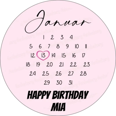 Kalender Tortenbild Party Deko personalisiert Burn Away Cake Flamme essbar Datum - Bild 1 von 4