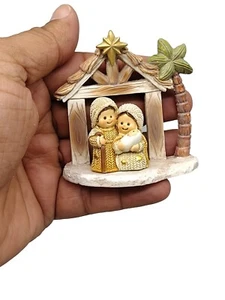 Nativity Scene Christmas Tree Ornament Miniature Holy Family Figurine Baby Jesus - Picture 1 of 6