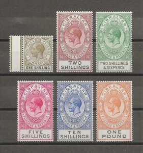 GIBRALTAR 1925/32 SG 102/107 MNH - Picture 1 of 2