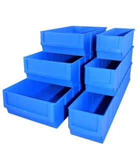 Industrieboxen blau Regalbox Lagerbox Trennstege Länge 300/ 400/ 500 mm - Bild 1 von 11