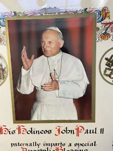 (RARE) POPE JOHN PAUL II Hand Signed Apostolic Blessing, Papal Seal - Picture 1 of 6