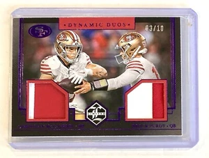 2023 Panini Limited Christian McCaffrey Brock Purdy Dynamic Duos Patch /10 49ers - Picture 1 of 4