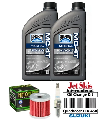 Kit de cambio de aceite premium enchufe NGK y filtro de aceite para Suzuki Quadracer 450 LTR 450 Foto 1 de 4