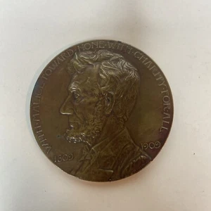 1909 Abraham Lincoln Grand Army Of The Republic Bronze Medal - Picture 1 of 8