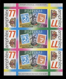 PHILIPPINES Sc#C109x, 1977 AMPHILEX '77 SOUVENIR SHEET, IMPERF, MINT F-VF NH - Picture 1 of 2