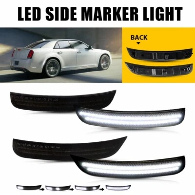 4x LED Dynamic Side Marker Light Brighter White Fit 2015 2016-2023 Chrysler 300 Foto 1 de 4