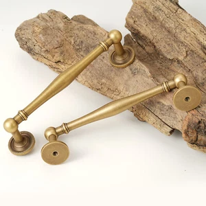 Solid Brass Cabinet Pull Cabinet Handle 5 inch Hole Center Drawer Pull - Picture 1 of 29