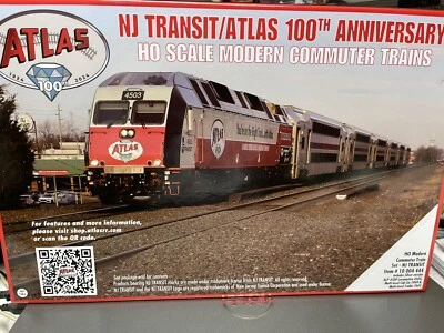 HO ATLAS 10 004 444 NJ TRANSIT MODERN COMMUTER TRAIN SET - Image 1 of 4