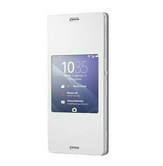 GENUINE SONY XPERIA Z3 SCR24 STYLE COVER WINDOW VIEW CASE | WHITE - Image 1 of 3