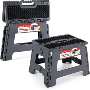 Folding Step Stool 9 Inch Height Non-Slip Plastic Step Stools for Kids and Adult - Picture 1 of 12