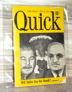 10.10.1952 Vintage Quick Magazine Will Stalin Use the Bomb B10 - Bild 1 von 2