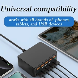 Cargador USB de 10 Puertos 60W Enchufe de Carga Rápido Multi Puerto para Teléfonos Tabletas Móvil - Imagen 1 de 9