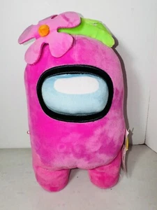 Toikido Among Us Plüschhut rosa mit Blumen 11 Zoll - Bild 1 von 4