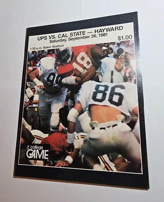 1981 PUGET SOUND vs HAYWARD COLLEGE FOOTBALL PROGRAM LOGGERS PIONEERS UPS CAL ST - Image 1 of 4