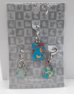Pokemon Centro Totodile Croconaw Feraligatr 1" Metal Llavero Dije Set Pokedex - Imagen 1 de 1