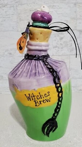 Blue Sky Clayworks Halloween Witches Brew Large Bottle Ceramic Decor NEW w/Tag - Picture 1 of 8