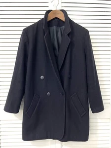 Vintage Navy Wool Blazer Coat Jacket UK 12/14 - Picture 1 of 5