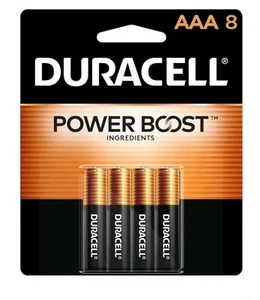 Batterie Duracell alcaline AAA 8 - Foto 1 di 1