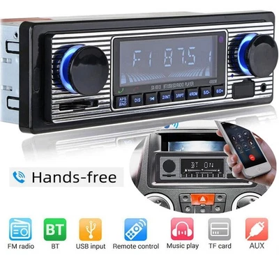 Receptor de audio estéreo clásico USB reproductor de MP3 radio FM para automóvil de colección Bluetooth AUX Foto 1 de 4