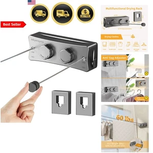 Retractable Clothesline Indoor Outdoor 16.7 Ft Stainless Steel Wall Mounted D... - Picture 1 of 10