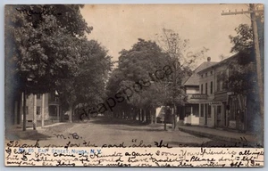 K32/ Nunda New York RPPC Postcard c1910 Main Street Homes Stores 1468 - Picture 1 of 2