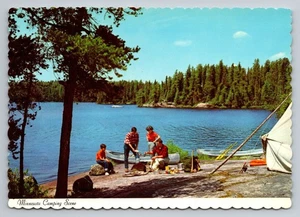 Vintage Minnesota Camping Szene fotochrome Postkarte von Dexter Press - Bild 1 von 2