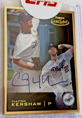 Clayton Kershaw 2016 Framed Autograph Card Gold Frame - Image 1 of 4