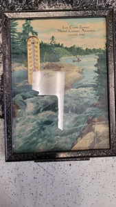 Vintage Linn County Farmer's Mutual Creamer Association Thermometer Coggon Iowa - Picture 1 of 5