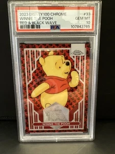 Winnie The Pooh - /28 Mickey Mouse Print - PSA 10 - 2023 Topps Disney 100 Chrome - Picture 1 of 2