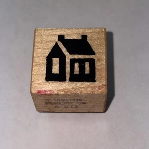 1983 - PSX Wooden Rubber Stamp BOLD COTTAGE- Used- Very Small - Picture 1 of 6