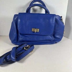 Adorable Merona Cobalt Blue Satchel Top Handles w/ Detachable Strap for X-Body - Picture 1 of 15
