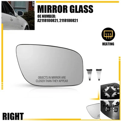 Espejo retrovisor derecho térmico cristal para Mercedes-Benz E63 E320 E350 E550 E280 2007-2009 EE. UU. Foto 1 de 4