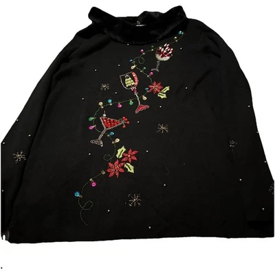 Рождественский свитер Kikit размер большой с украшением из искусственного меха - Изображение 1 из 3