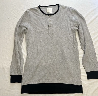 Saturdays Surf NYC Shirt Mens shirt Long Sleeve Grey Henley Large - Image 1 of 3