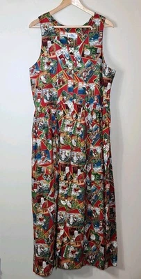 Vestido Jersey DOGWOOD Lane De Colección Navidad Papá Noel 100% Algodón Cerámica Botones Talla L Foto 1 de 4