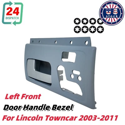 Left Front Door Handle Bezel For 2003-2011 Lincoln Towncar Heat-Air-Memory US - Image 1 of 4