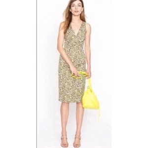 J. Rundhals strukturiertes ärmelloses Kleid Leopardenmuster V-Ausschnitt Gr. XS braun creme - Bild 1 von 9