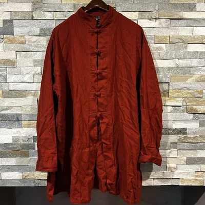 Kaliyana Art wear Linen Knot Tie Jacket Coat Size Medium Large Red - Image 1 of 4