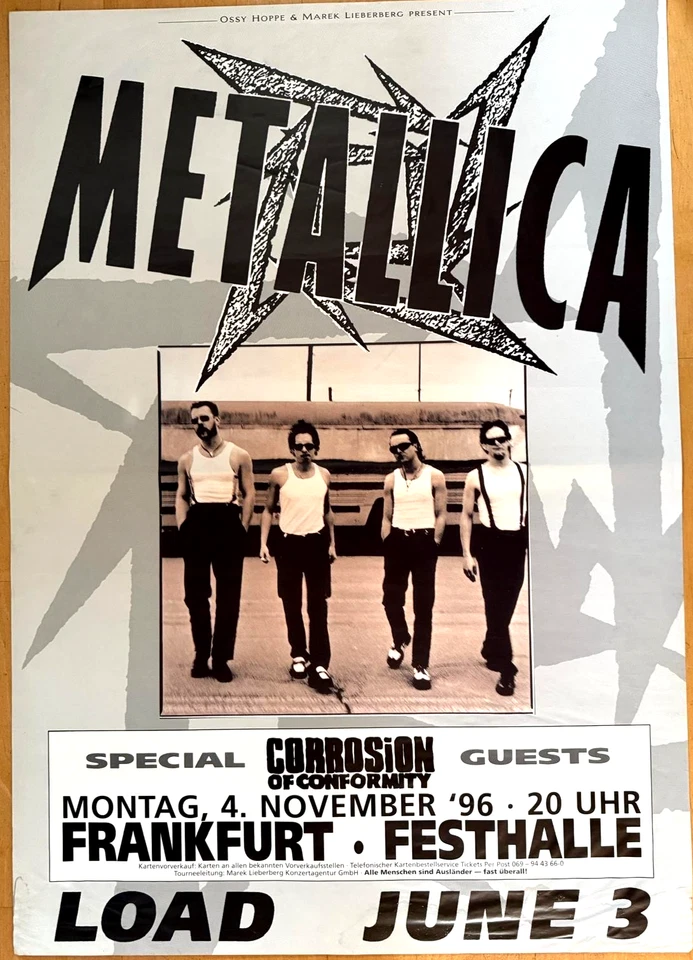 METALLICA 1996 FRANKFURT - orig. Concert Poster - Konzert Plakat - DINA1 xx - Bild 1 von 1