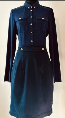 Vestido midi de lana azul marino oscuro Burberry para mujer talla 12 EE. UU. Foto 1 de 4