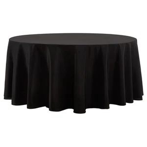 Runde Tischdecke 2er Pack 90 Zoll Schwarz Tischdecken Abwaschbar Dekorativ Leinen P... - Bild 1 von 6