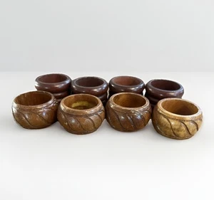 Juego de 8 servilleteros de madera vintage decoración de cocina boho núcleo cabaña - Imagen 1 de 7
