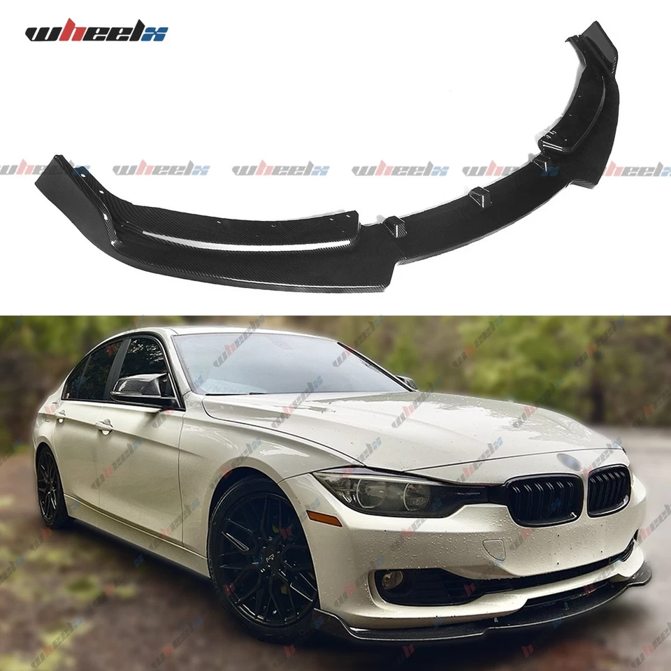 Kit de alerón labial de parachoques delantero base de fibra de carbono para BMW F30 320i 328i 2012-2015 Foto 1 de 4
