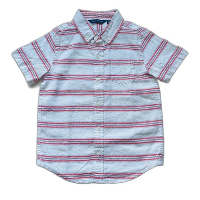 Janie and Jack Striped Linen Shirt Size 5 - Image 1 of 4
